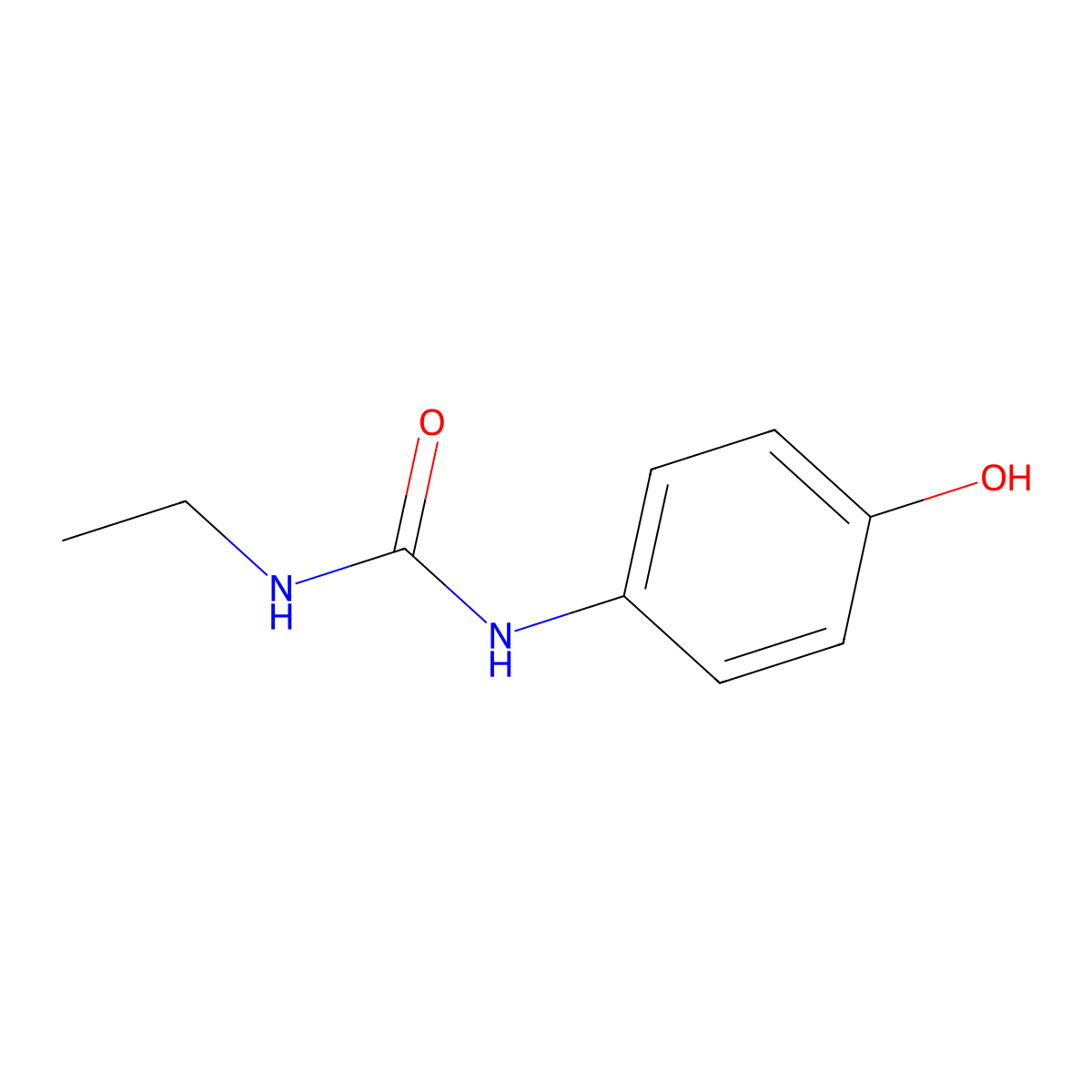 1-Ethyl-3-(4-hydroxyphenyl)urea molecular structure, CAS 21572-58-7