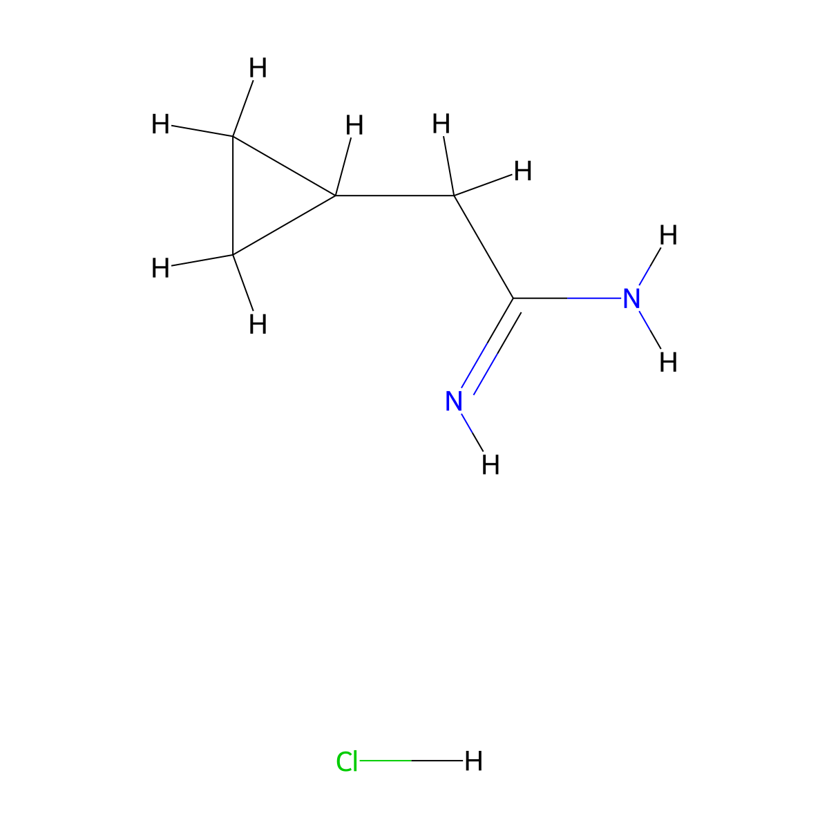 2-Cyclopropylethanimidamide hydrochloride molecular structure, CAS 21572-79-2