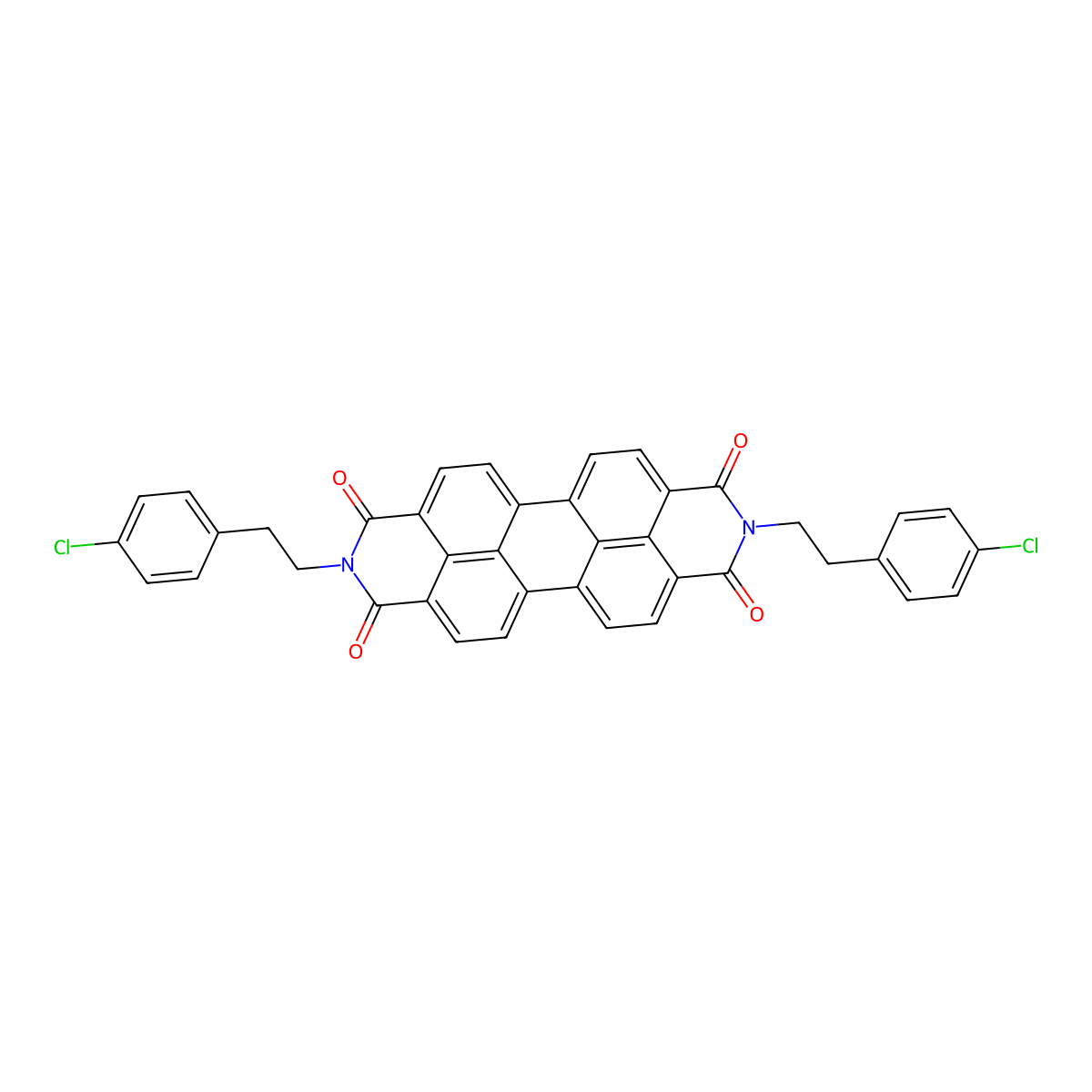 2,9-Bis(4-chlorophenethyl)anthra[2,1,9-def:6,5,10-d'e'f']diisoquinoline-1,3,8,10(2H,9H)-tetraone molecular structure, CAS 215726-51-5