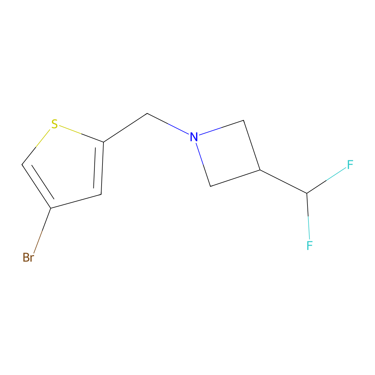 1-[(4-Bromothiophen-2-yl)methyl]-3-(difluoromethyl)azetidine molecular structure, CAS 2157273-36-2