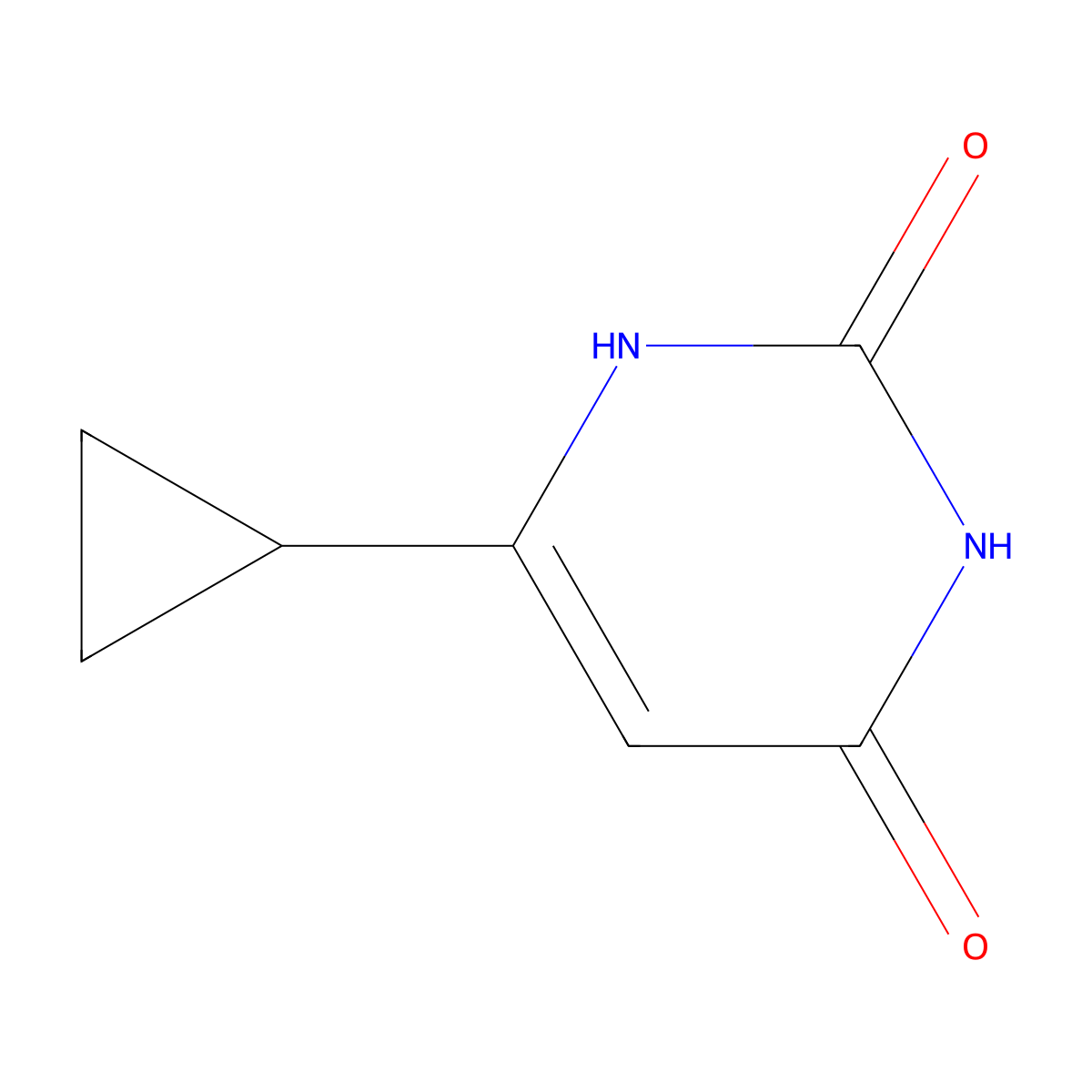 6-Cyclopropyl-1,2,3,4-tetrahydropyrimidine-2,4-dione molecular structure, CAS 21573-06-8