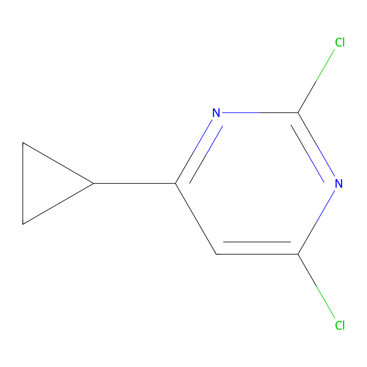 2,4-Dichloro-6-cyclopropylpyrimidine molecular structure, CAS 21573-07-9