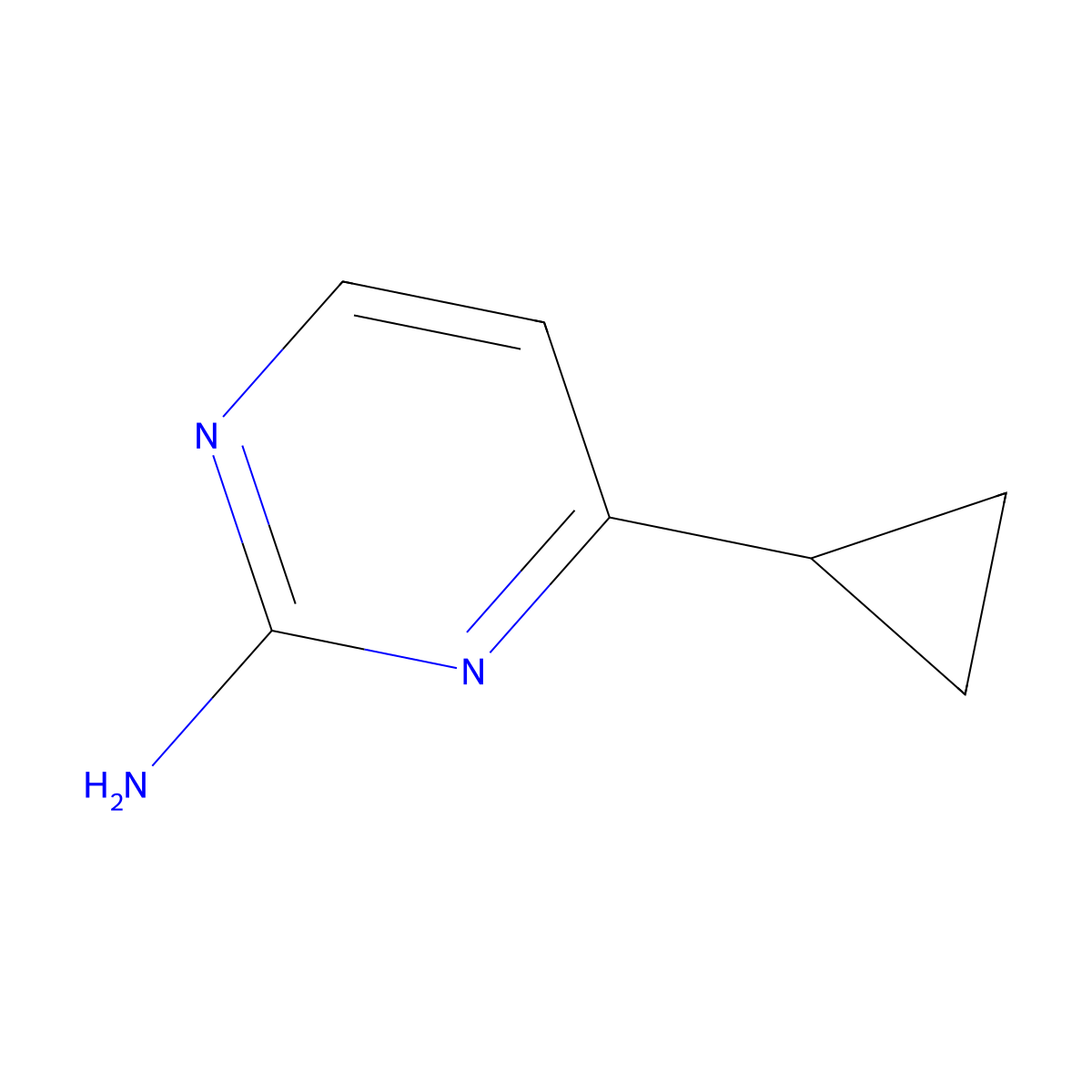 4-Cyclopropylpyrimidin-2-amine molecular structure, CAS 21573-15-9