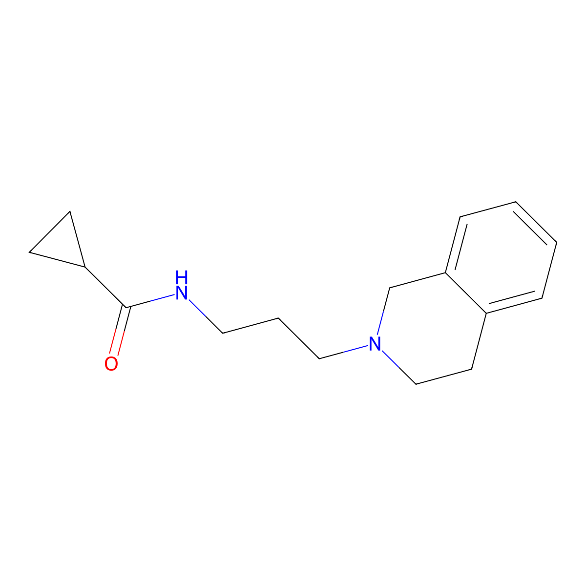 N-[3-(3,4-dihydroisoquinolin-2(1H)-yl)propyl]cyclopropanecarboxamide molecular structure, CAS 215730-50-0