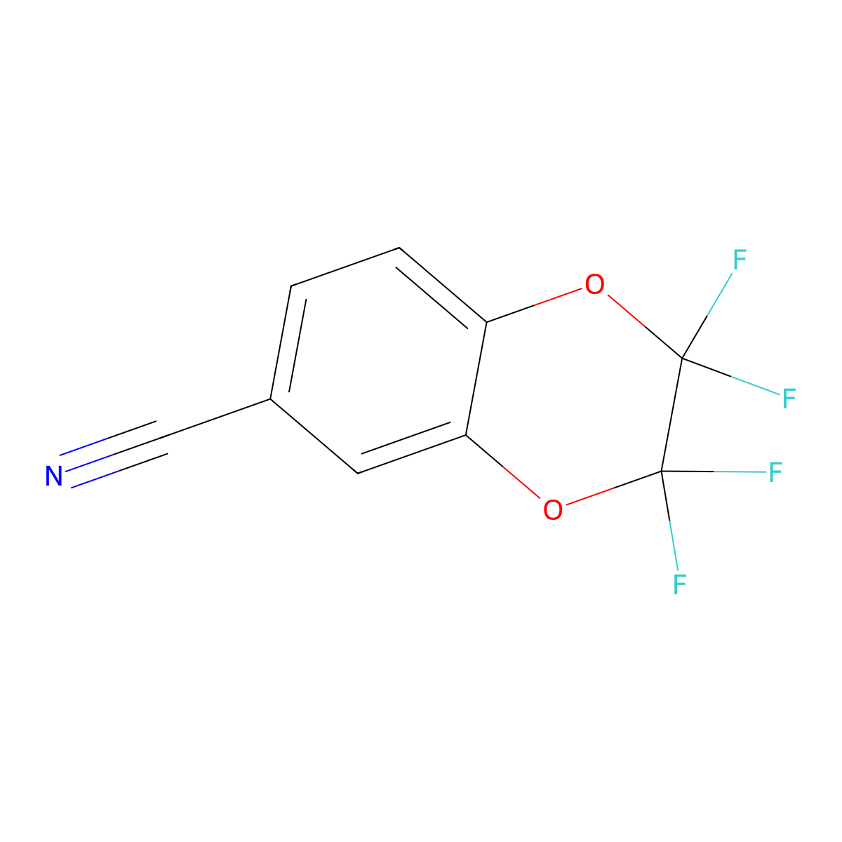 2,2,3,3-Tetrafluoro-1,4-benzodioxane-6-carbonitrile molecular structure, CAS 215732-94-8