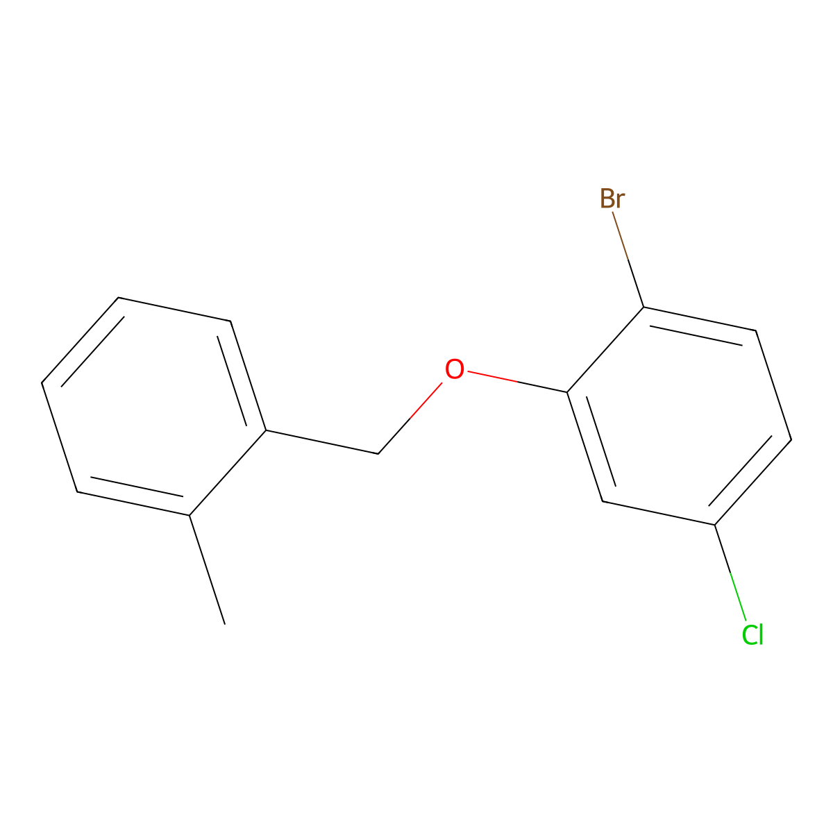 1-Bromo-4-chloro-2-((2-methylbenzyl)oxy)benzene molecular structure, CAS 2157347-97-0