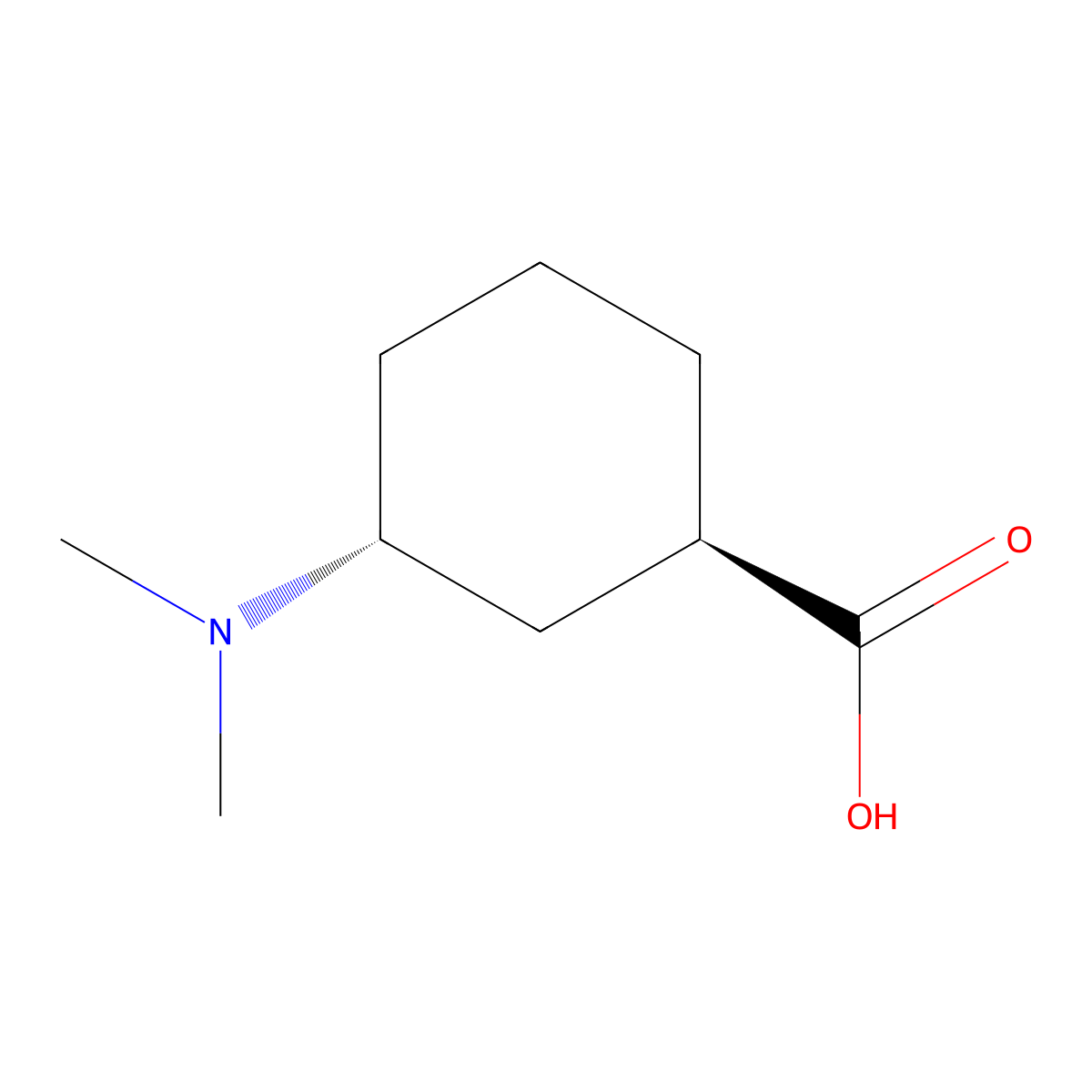 rac-(1R,3R)-3-(dimethylamino)cyclohexane-1-carboxylic acid molecular structure, CAS 2157351-83-0