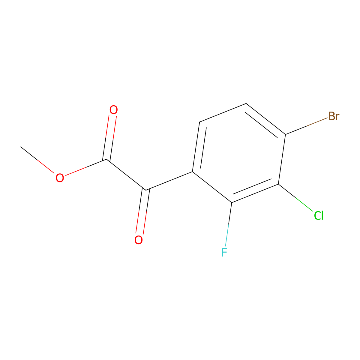 Methyl 4-bromo-3-chloro-2-fluoro-a-oxobenzeneacetate molecular structure, CAS 2157353-53-0