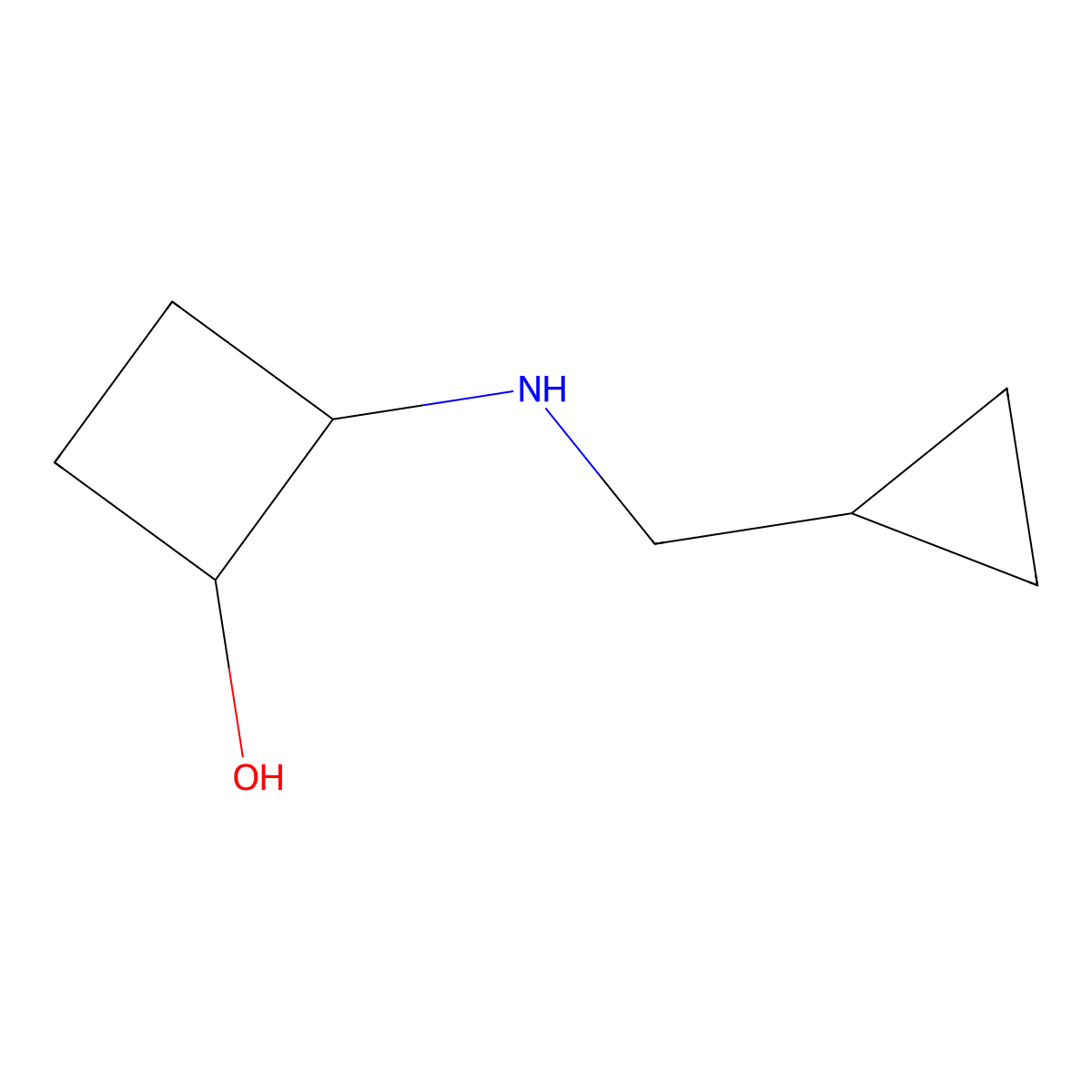 2-[(Cyclopropylmethyl)amino]cyclobutan-1-ol molecular structure, CAS 2157362-28-0