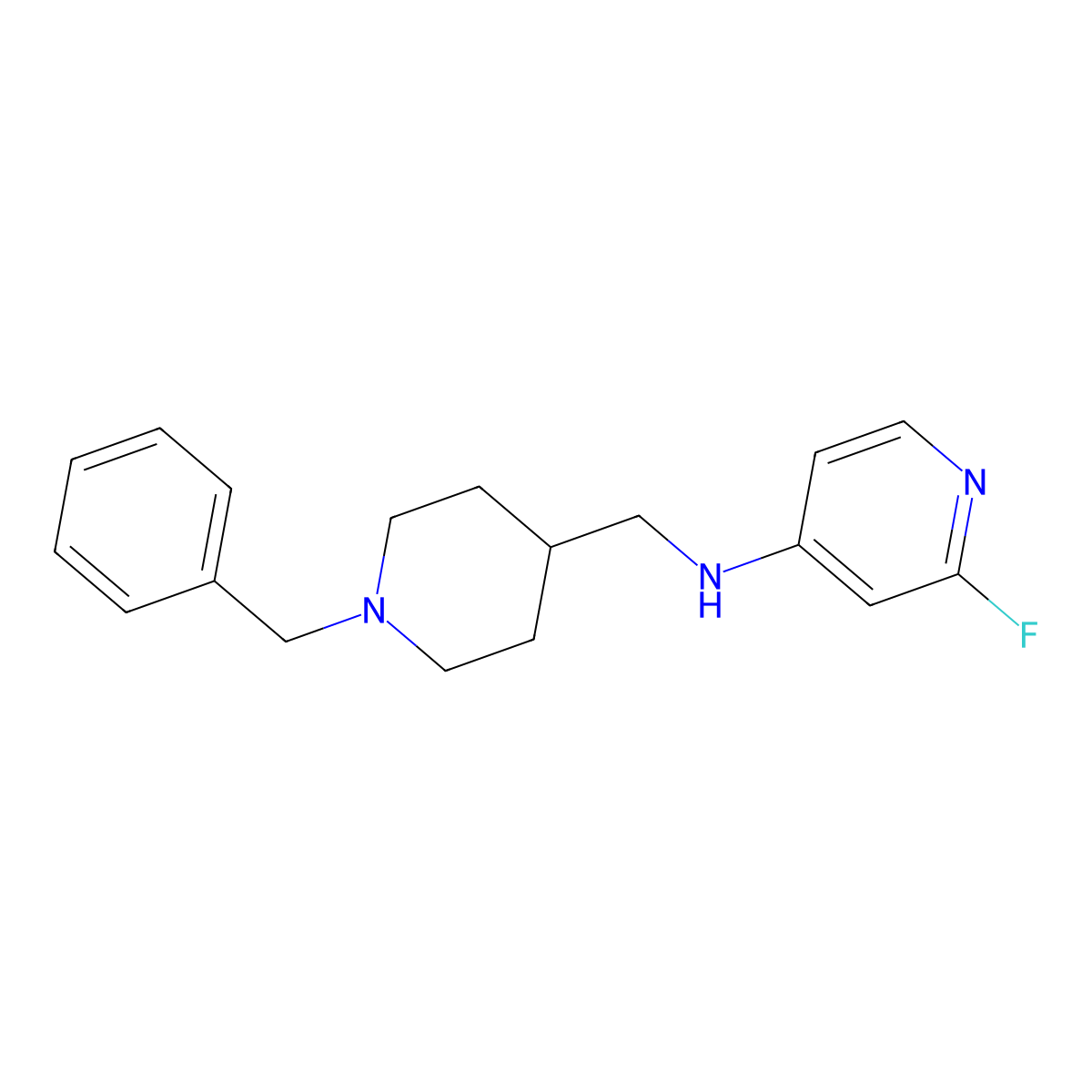 N-((1-Benzylpiperidin-4-yl)methyl)-2-fluoropyridin-4-amine molecular structure, CAS 2157365-98-3