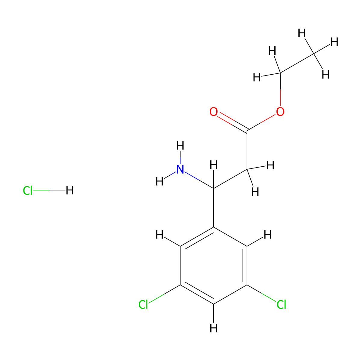 Ethyl 3-amino-3-(3,5-dichlorophenyl)propanoate hydrochloride molecular structure, CAS 215738-51-5