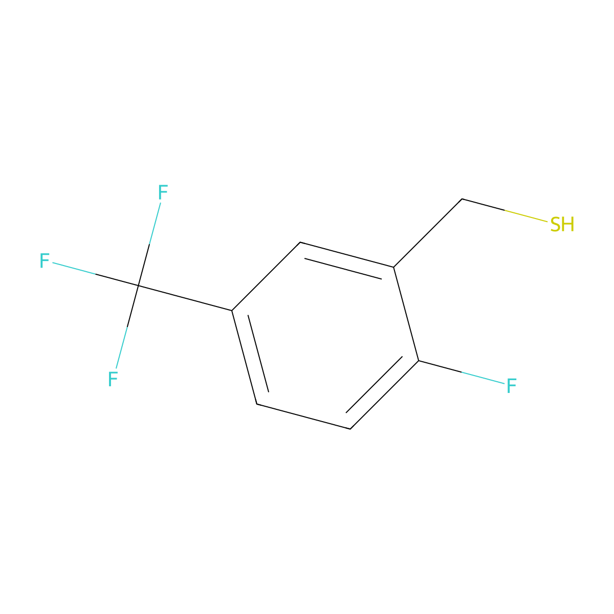 2-Fluoro-5-trifluoromethylbenzyl mercaptan molecular structure, CAS 2157442-72-1