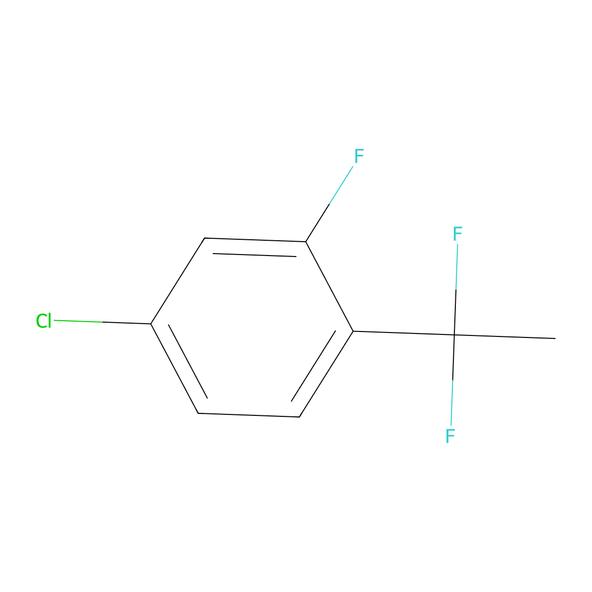 4-Chloro-1-(1,1-difluoroethyl)-2-fluorobenzene molecular structure, CAS 2157442-74-3