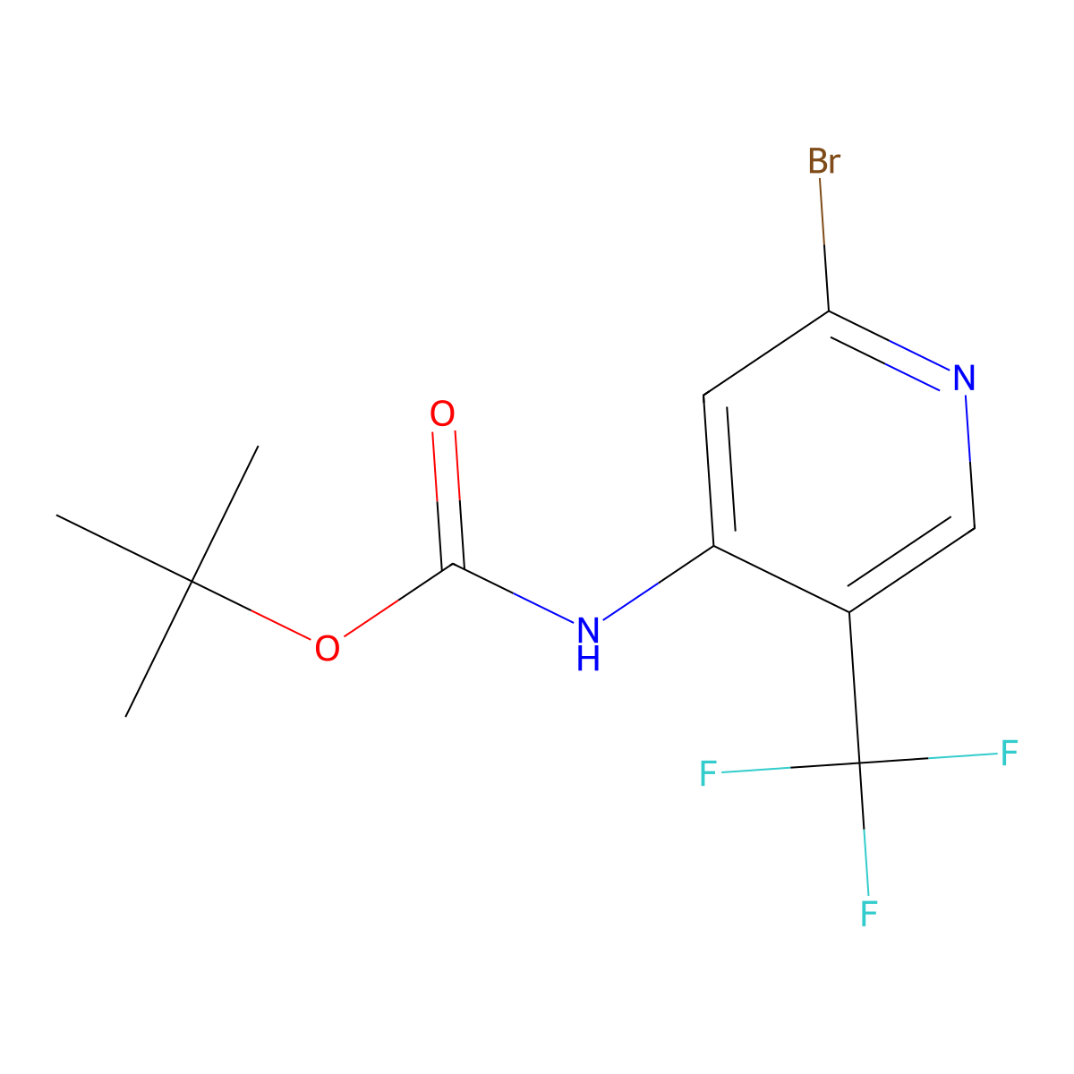 2-Bromo-N-Boc-5-(trifluoromethyl)pyridin-4-amine molecular structure, CAS 2157457-79-7