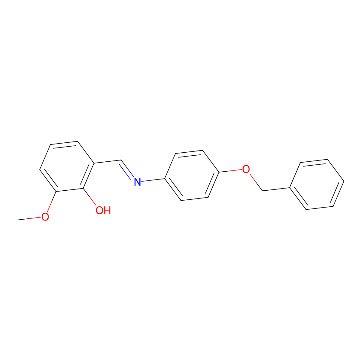 2-((E)-{[4-(benzyloxy)phenyl]imino}methyl)-6-methoxyphenol molecular structure, CAS 2157464-48-5