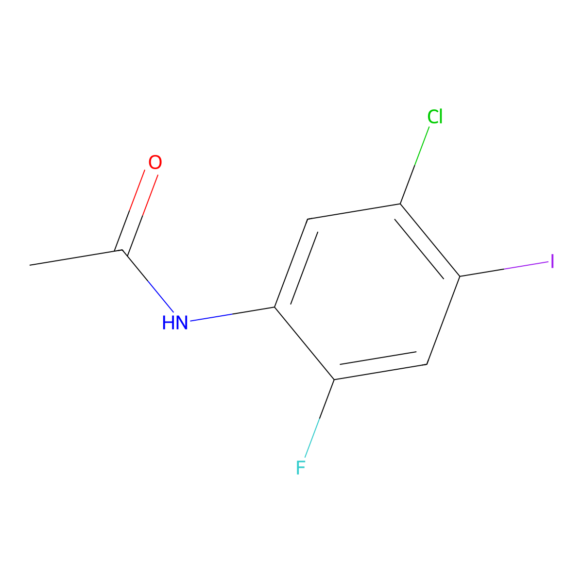 N-(5-chloro-2-fluoro-4-iodo-phenyl)acetamide molecular structure, CAS 2157481-37-1