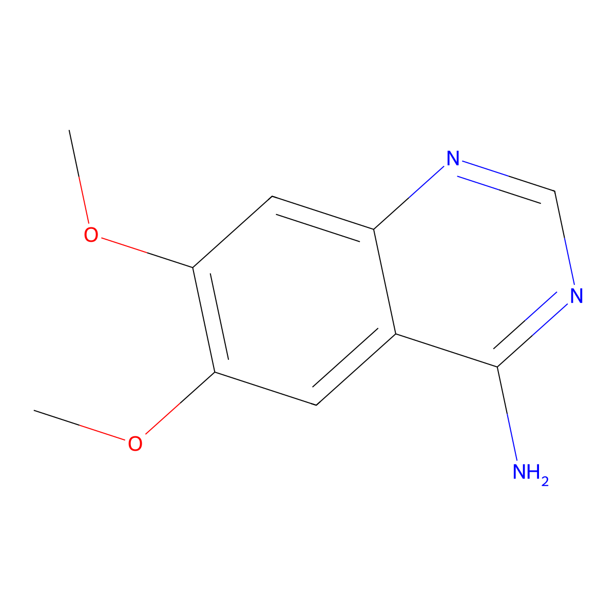 6,7-Dimethoxyquinazolin-4-amine molecular structure, CAS 21575-13-3