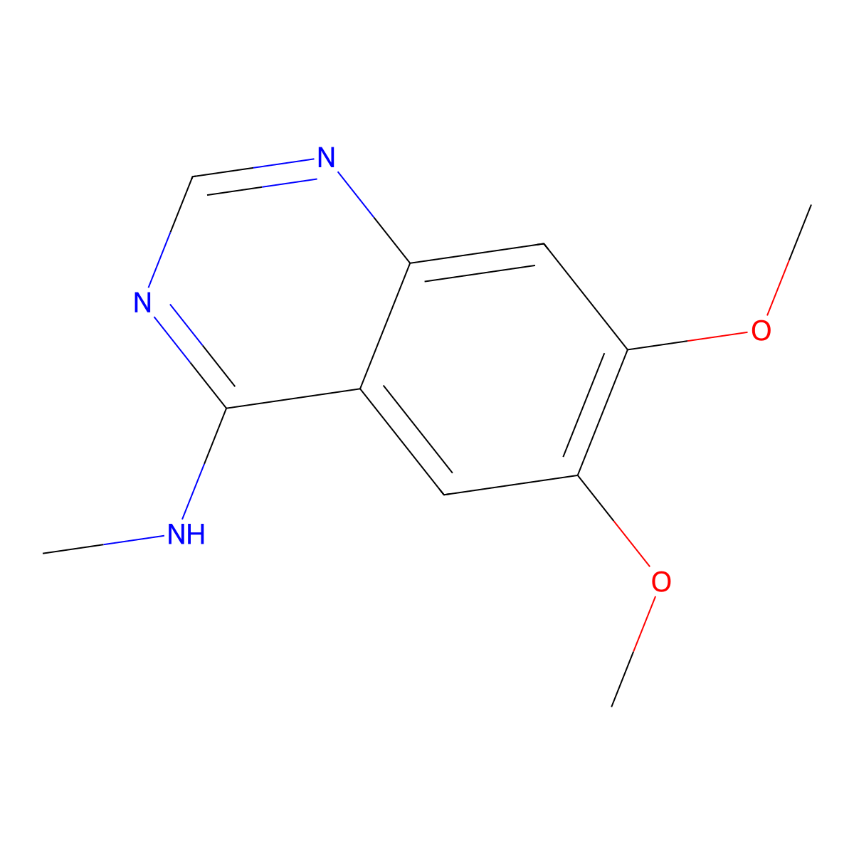 6,7-dimethoxy-N-methylquinazolin-4-amine molecular structure, CAS 21575-14-4