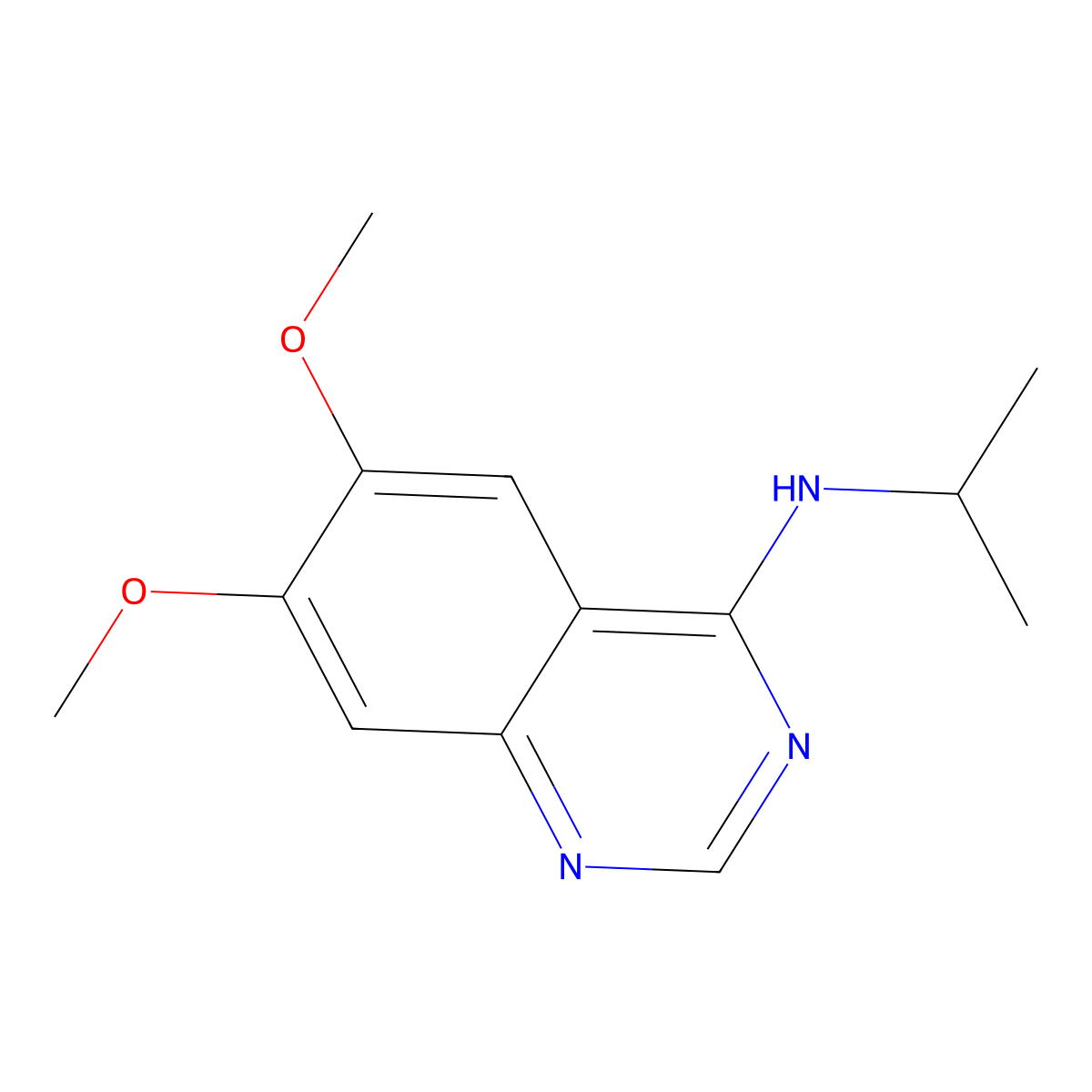 N-isopropyl-6,7-dimethoxyquinazolin-4-amine molecular structure, CAS 21575-17-7