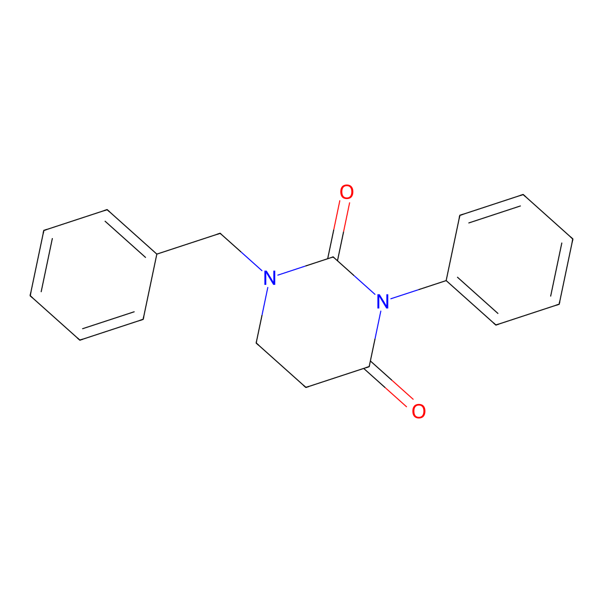 1-benzyl-3-phenyldihydro-2,4(1H,3H)-pyrimidinedione molecular structure, CAS 21575-64-4
