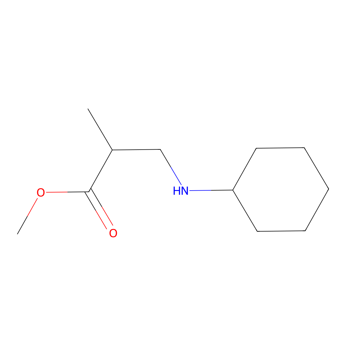 Methyl 3-(cyclohexylamino)-2-methylpropanoate molecular structure, CAS 21576-07-8