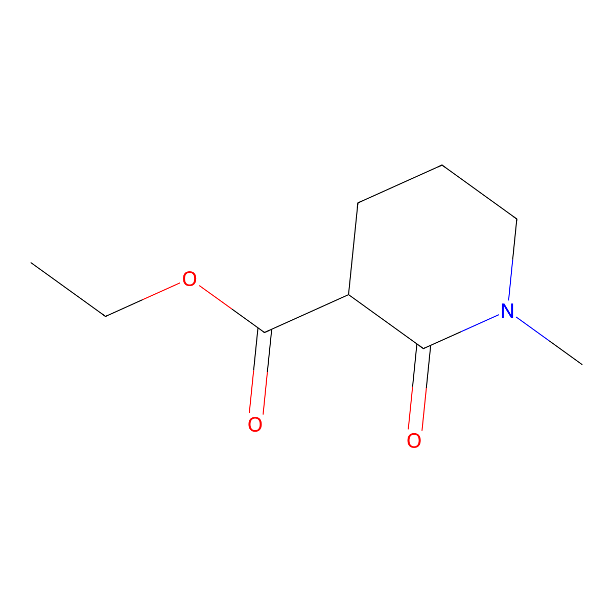 Ethyl 1-methyl-2-oxopiperidine-3-carboxylate molecular structure, CAS 21576-27-2