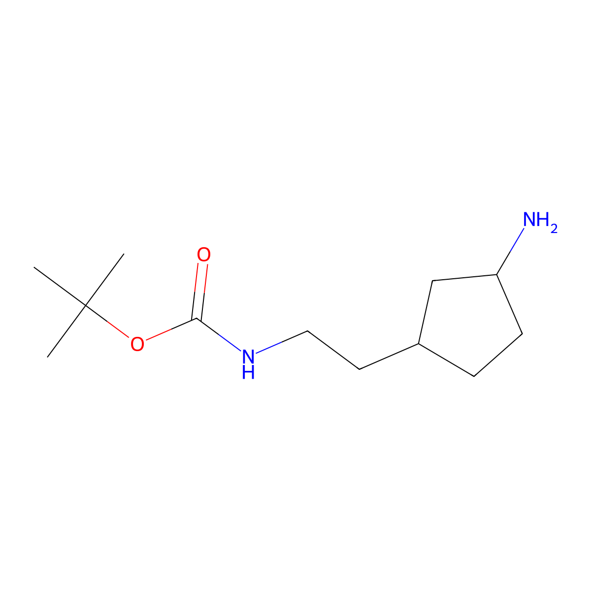 tert-butyl N-[2-(3-aminocyclopentyl)ethyl]carbamate molecular structure, CAS 2157653-98-8