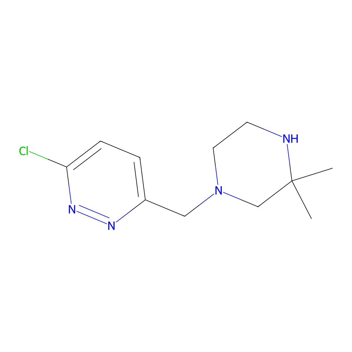 3-Chloro-6-[(3,3-dimethylpiperazin-1-yl)methyl]pyridazine molecular structure, CAS 2157662-96-7