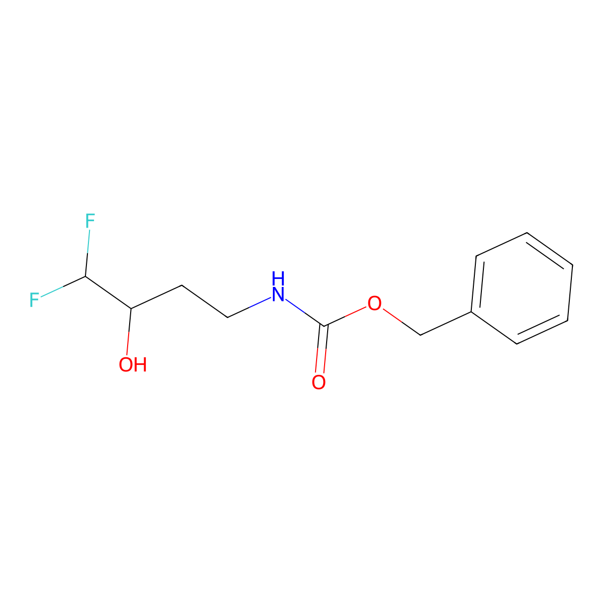 benzyl N-(4,4-difluoro-3-hydroxybutyl)carbamate molecular structure, CAS 2157677-28-4