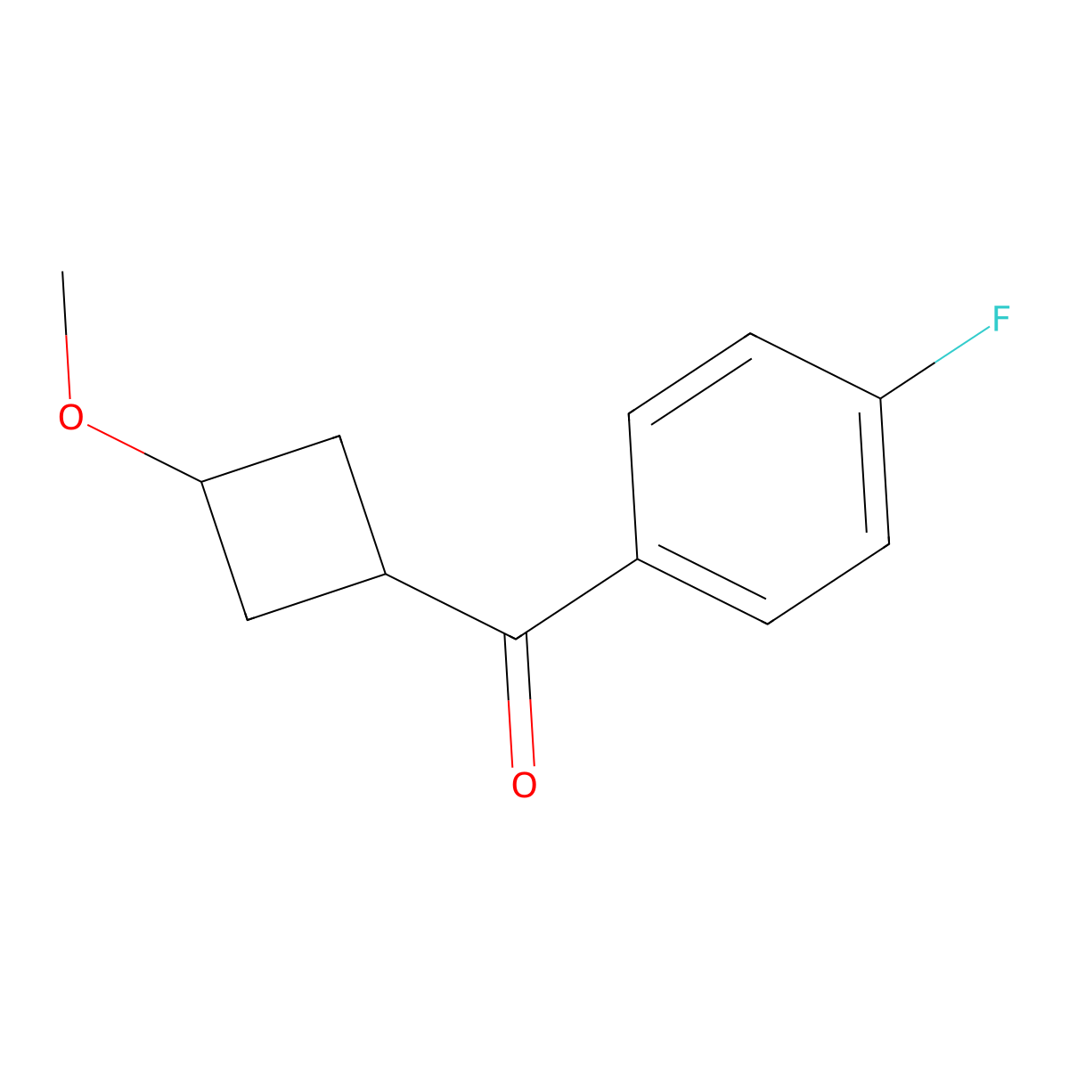 (4-Fluorophenyl)(3-methoxycyclobutyl)methanone molecular structure, CAS 2157689-45-5