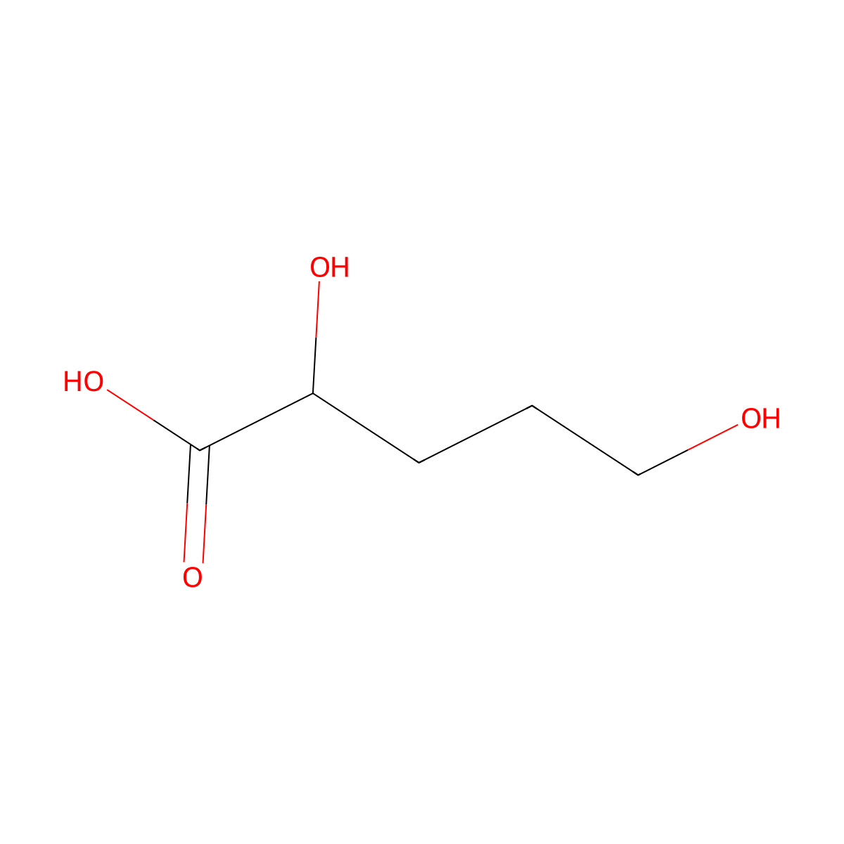 2,5-Dihydroxypentanoic acid molecular structure, CAS 21577-52-6