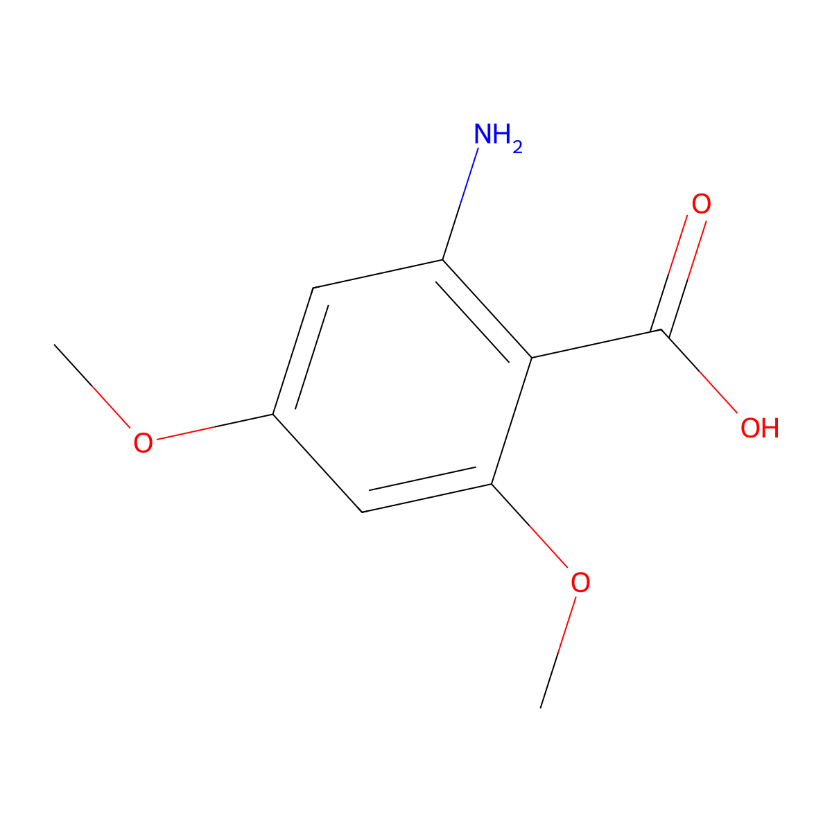 2-Amino-4,6-dimethoxybenzoic acid molecular structure, CAS 21577-57-1