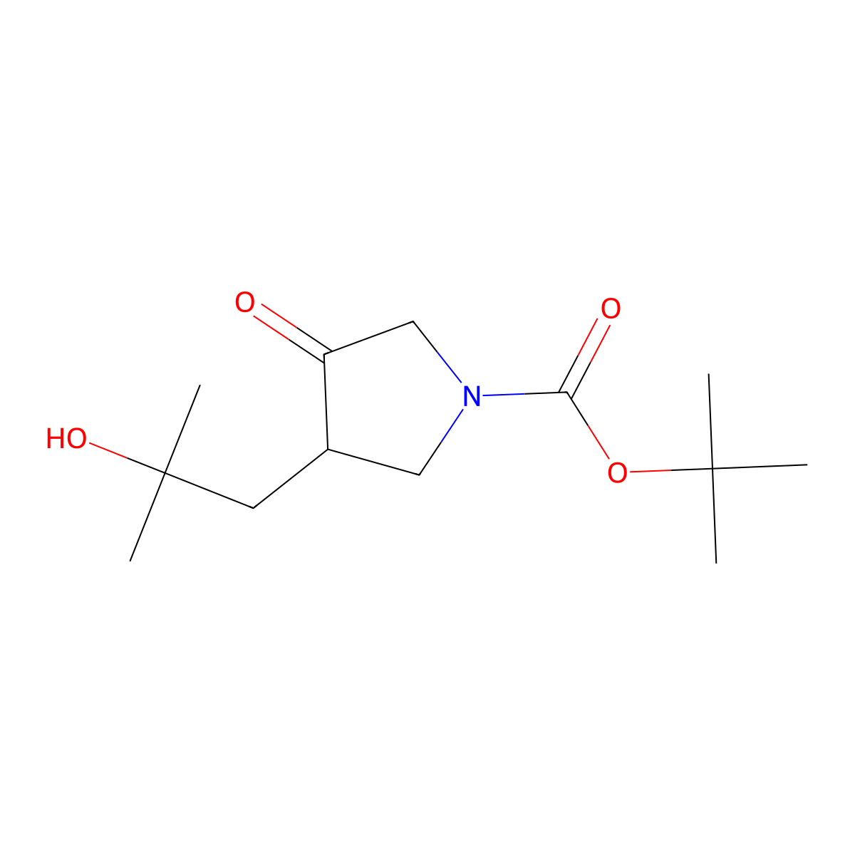 Tert-butyl 3-(2-hydroxy-2-methylpropyl)-4-oxopyrrolidine-1-carboxylate molecular structure, CAS 2157735-73-2