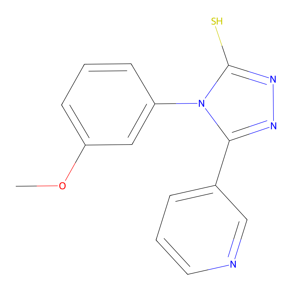 4-(3-methoxyphenyl)-5-(pyridin-3-yl)-4H-1,2,4-triazole-3-thiol molecular structure, CAS 215778-25-9