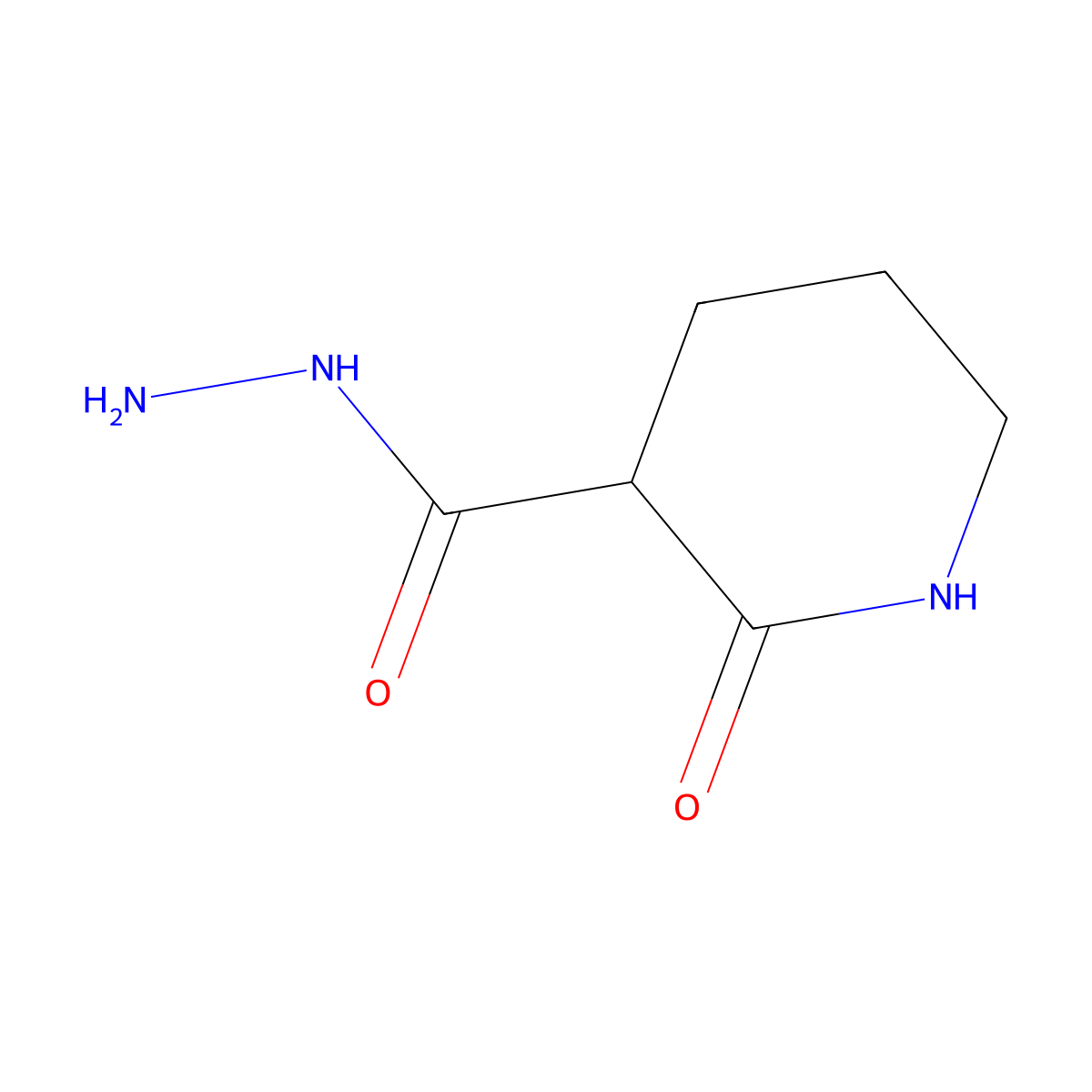 2-Oxopiperidine-3-carbohydrazide molecular structure, CAS 215778-26-0