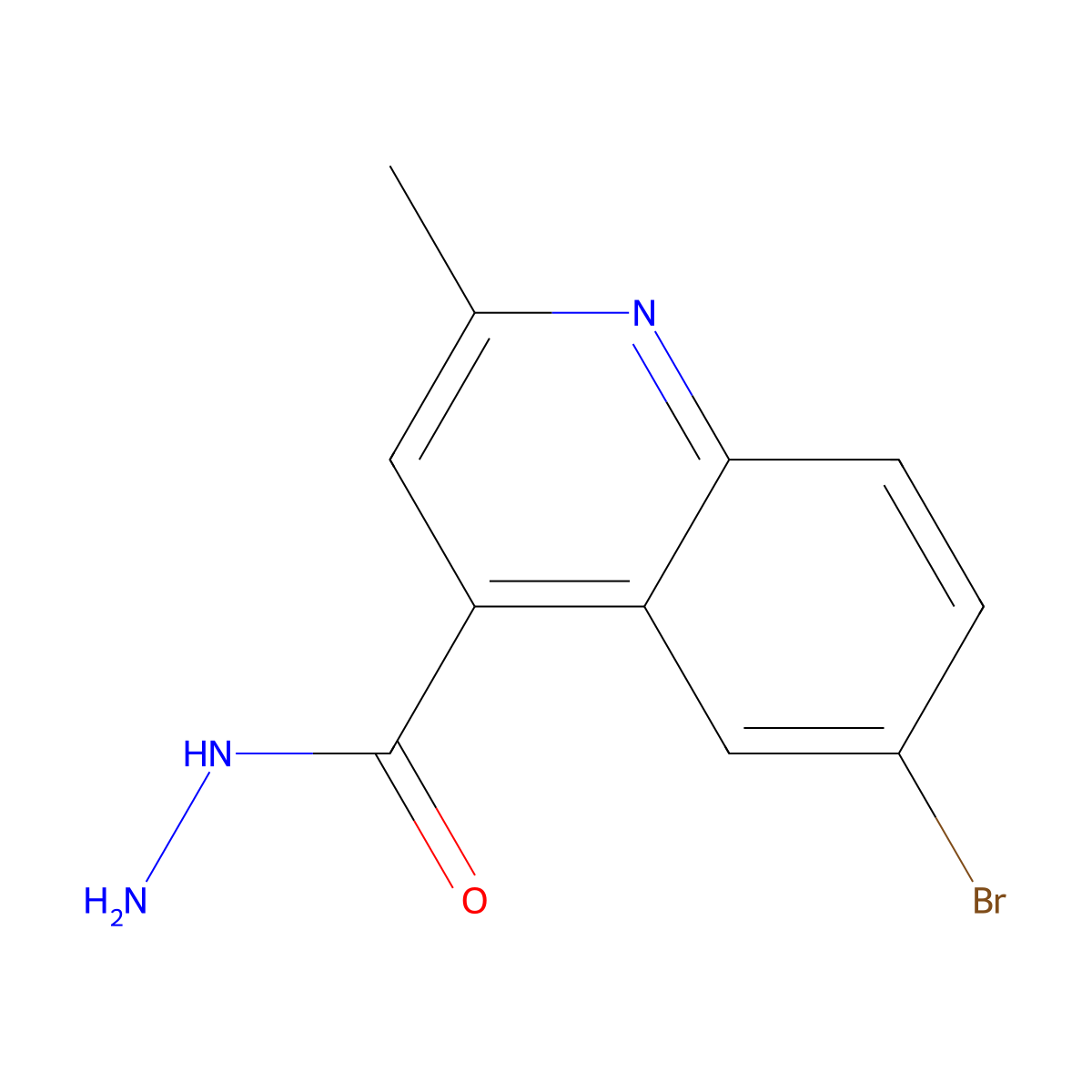6-Bromo-2-methylquinoline-4-carbohydrazide molecular structure, CAS 215778-63-5