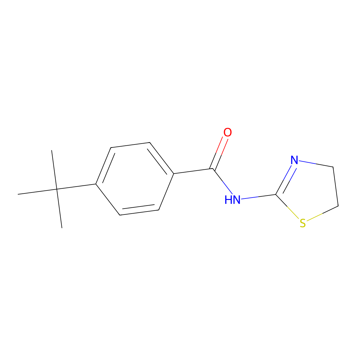 4-tert-butyl-N-(4,5-dihydro-1,3-thiazol-2-yl)benzamide molecular structure, CAS 215778-70-4
