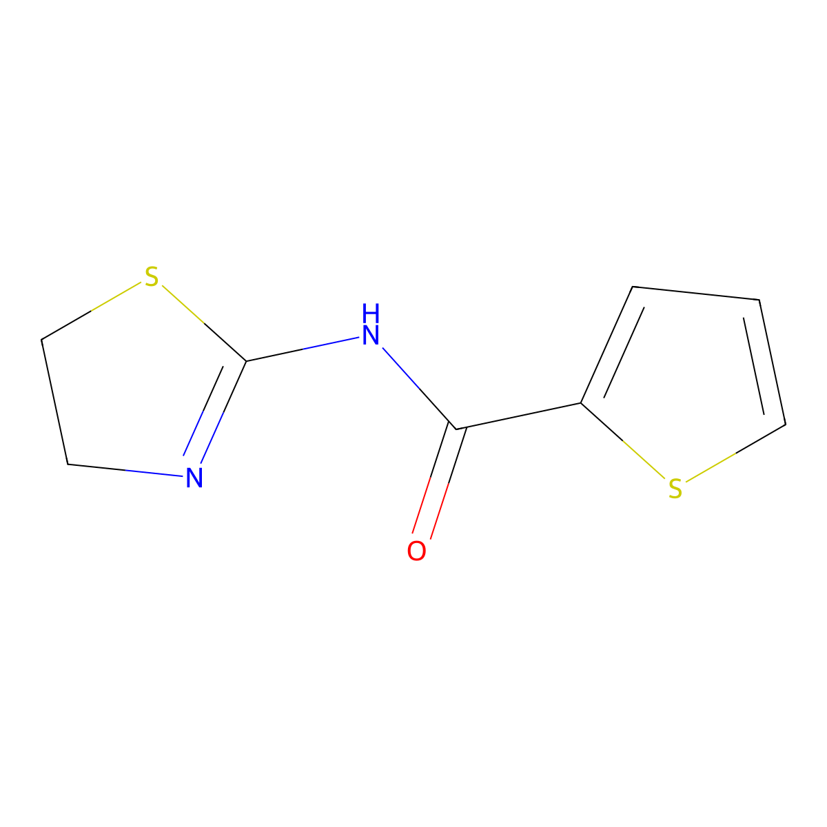 N-(4,5-dihydro-1,3-thiazol-2-yl)thiophene-2-carboxamide molecular structure, CAS 215778-71-5