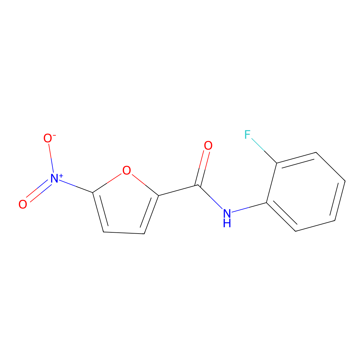 N-(2-fluorophenyl)-5-nitrofuran-2-carboxamide molecular structure, CAS 215779-02-5