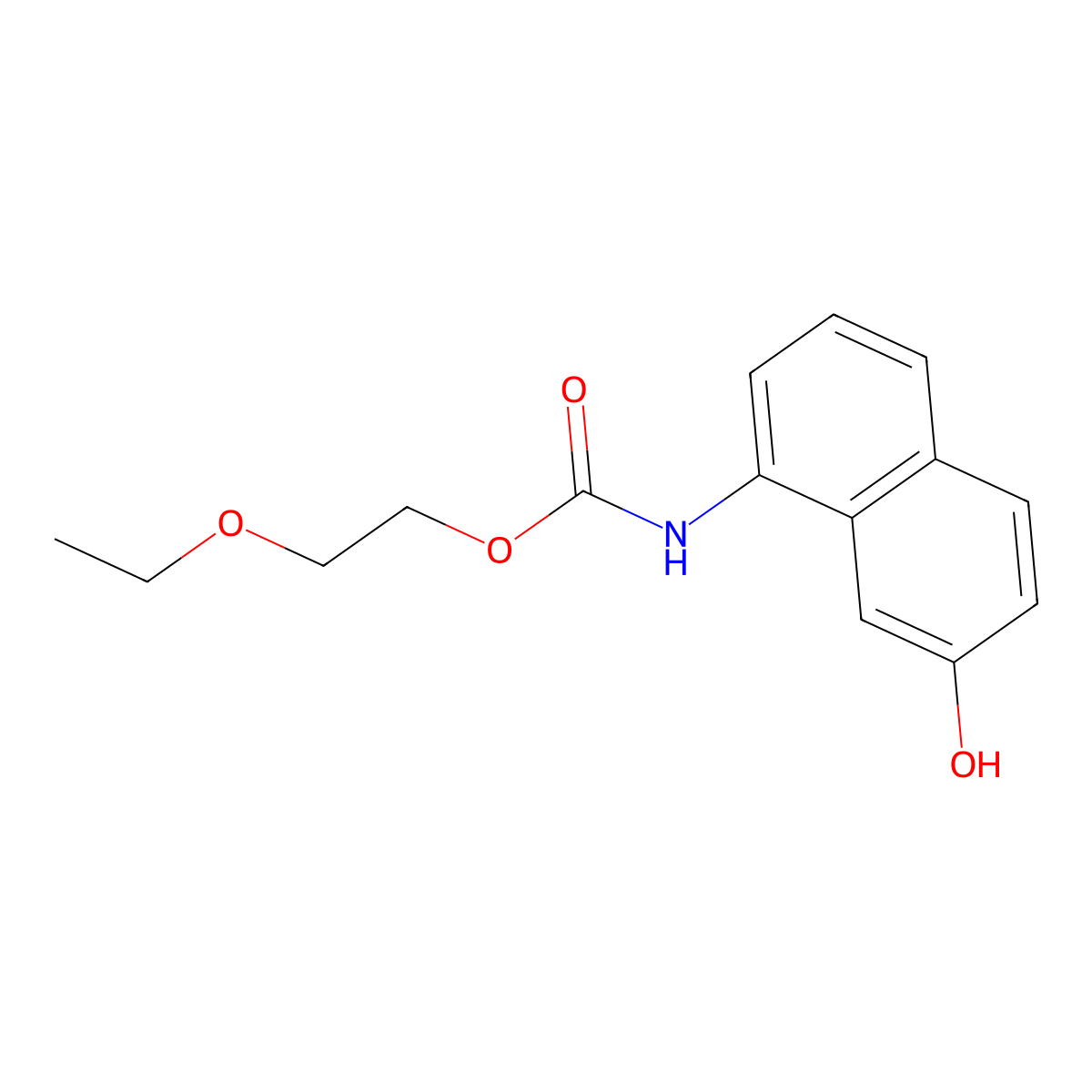 Carbamic acid, N-(7-hydroxy-1-naphthalenyl)-, 2-ethoxyethyl ester molecular structure, CAS 21578-97-2