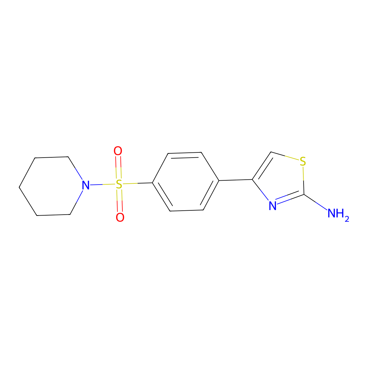 4-(4-Piperidin-1-ylsulfonylphenyl)-1,3-thiazol-2-amine molecular structure, CAS 215784-44-4