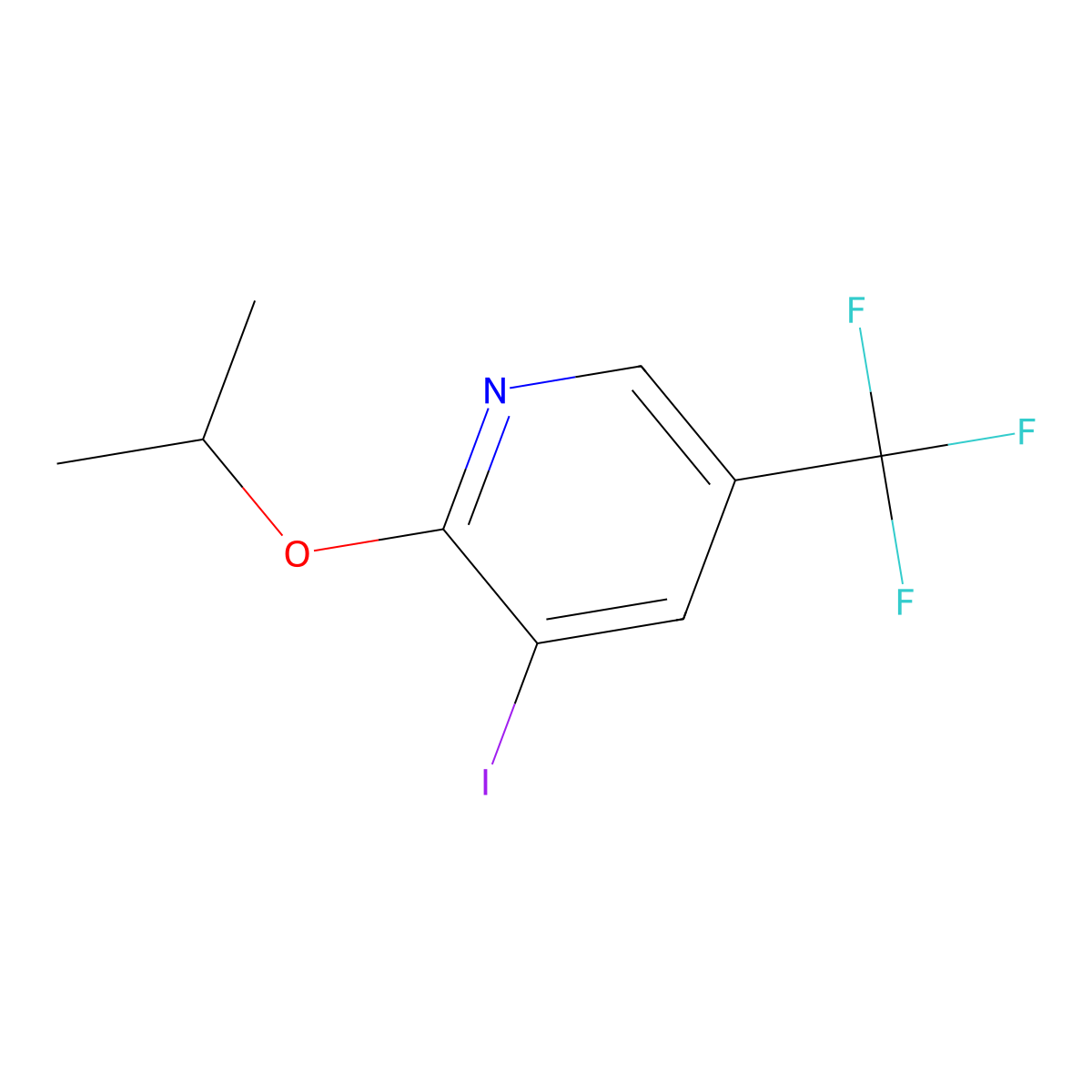 3-Iodo-2-isopropoxy-5-(trifluoromethyl)pyridine molecular structure, CAS 2157870-93-2