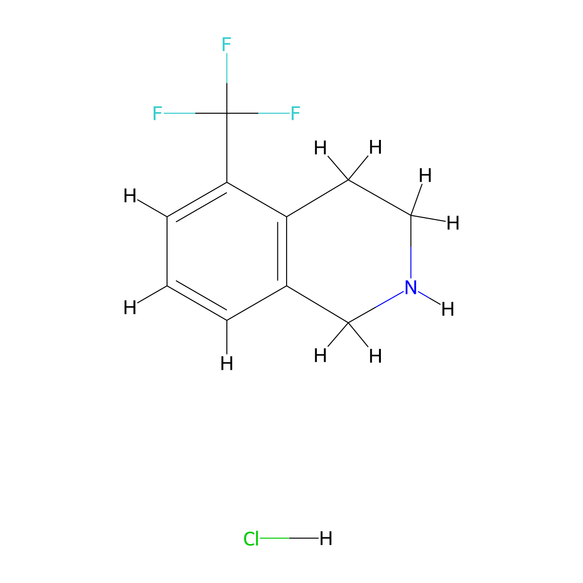 5-(Trifluoromethyl)-1,2,3,4-tetrahydroisoquinoline--hydrogen chloride (1/1) molecular structure, CAS 215788-34-4