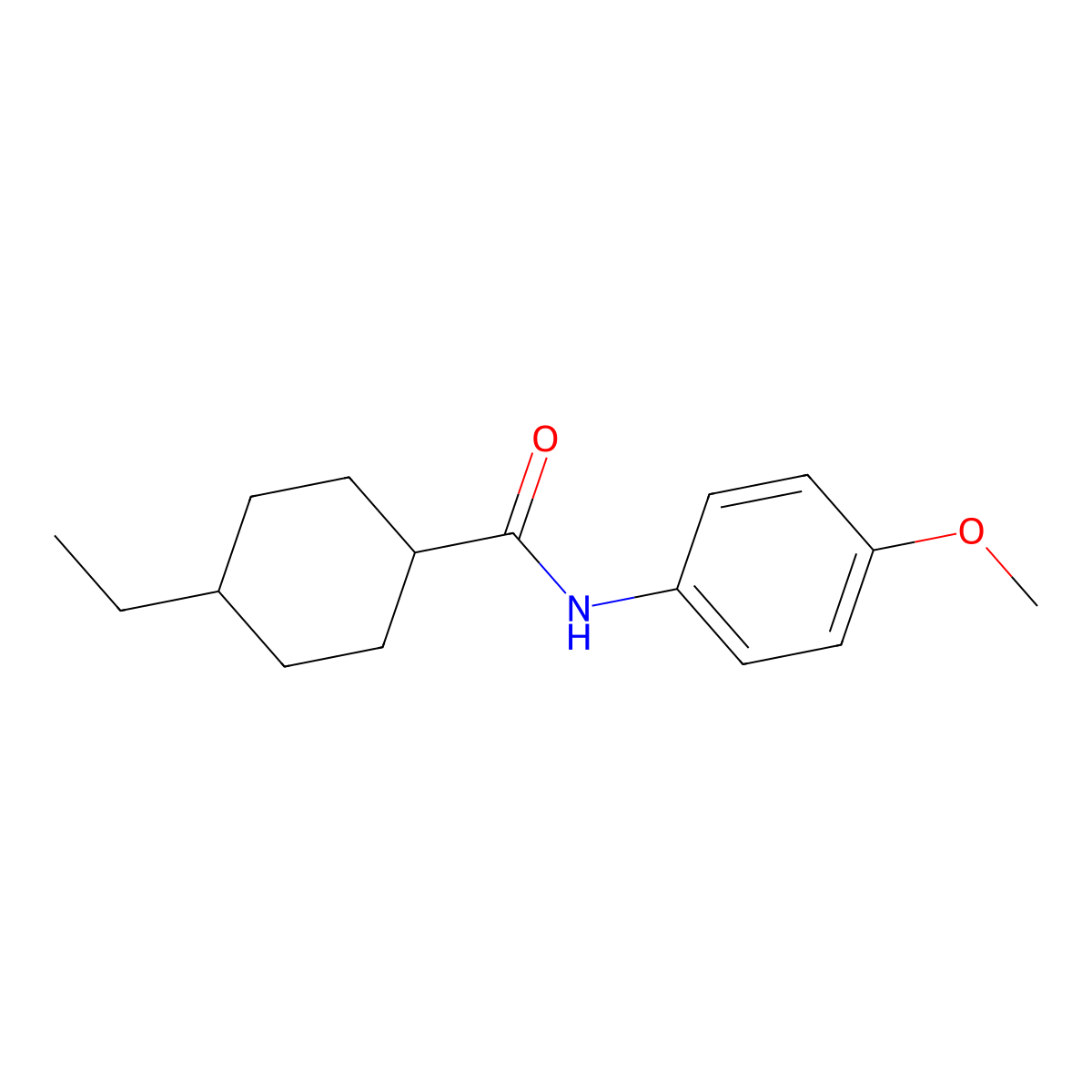 4-ethyl-N-(4-methoxyphenyl)cyclohexanecarboxamide molecular structure, CAS 215788-48-0