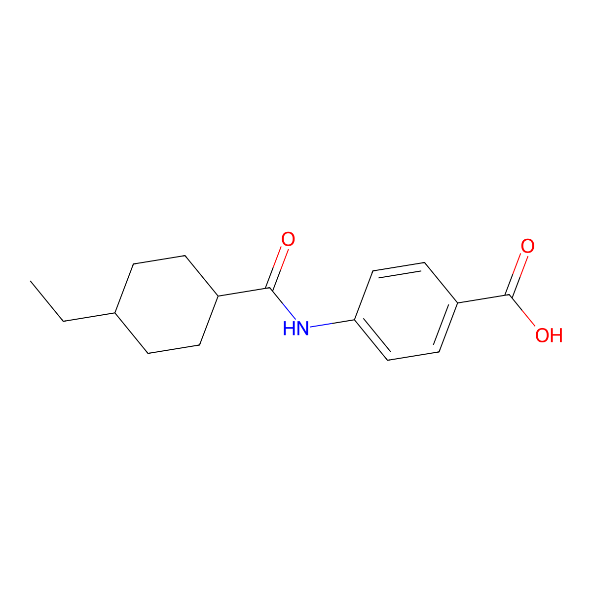 4-[(4-Ethylcyclohexyl)carbonylamino]benzoic acid molecular structure, CAS 215788-52-6