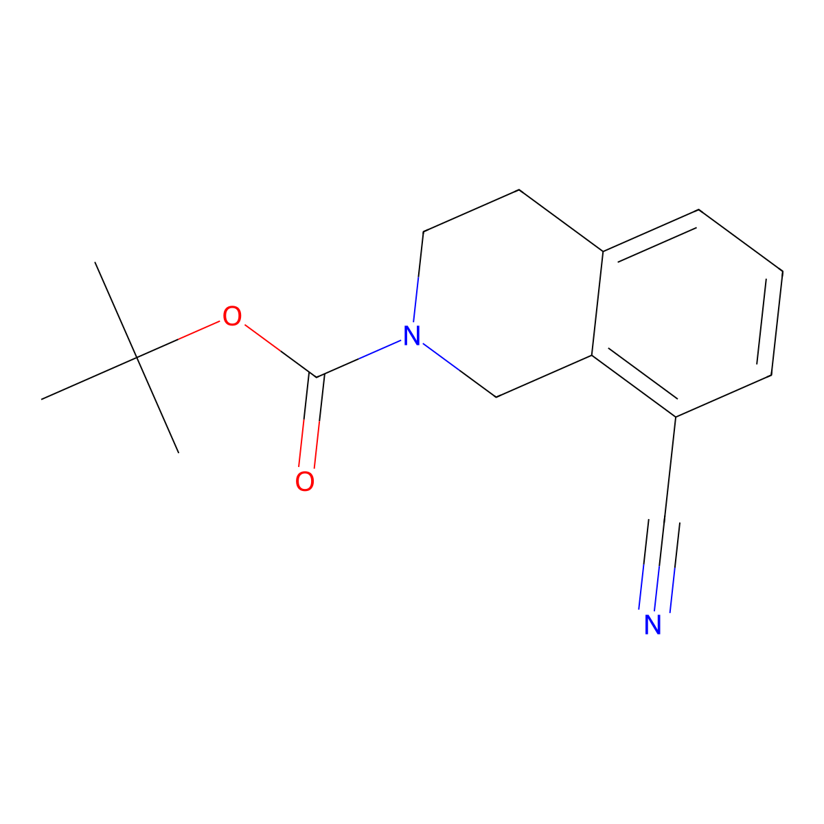 tert-butyl 8-cyano-3,4-dihydroisoquinoline-2(1H)-carboxylate molecular structure, CAS 215789-36-9