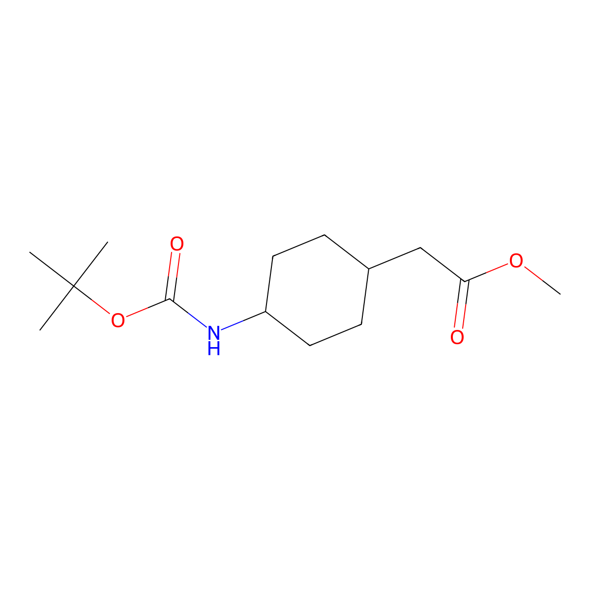 4-N-BOC-cyclohexyacetic acid methyl ester molecular structure, CAS 215789-45-0