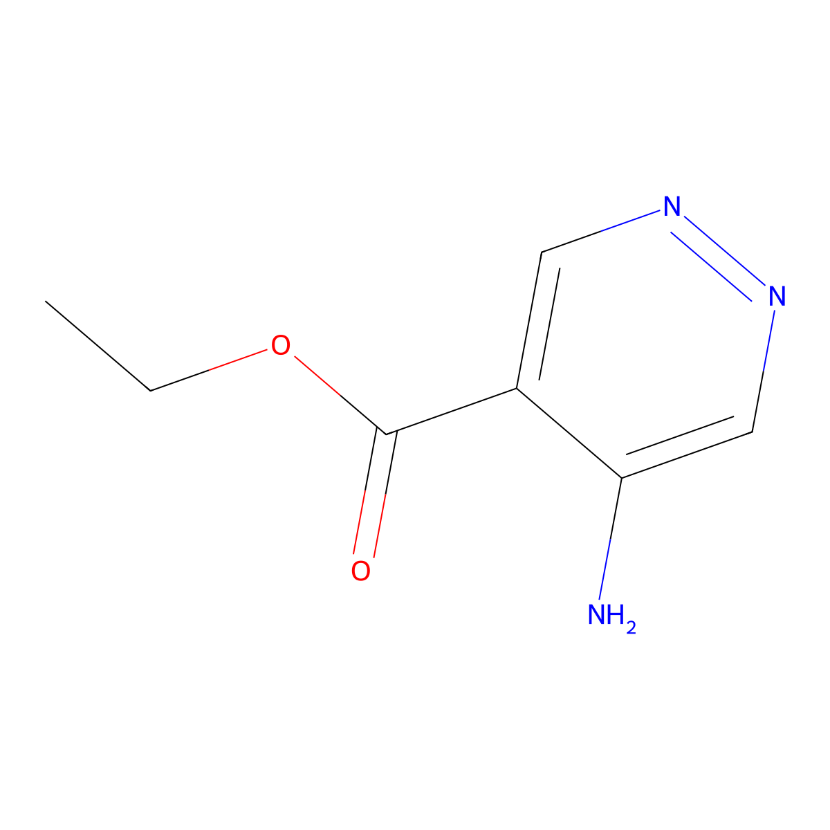 Ethyl 5-aminopyridazine-4-carboxylate molecular structure, CAS 21579-38-4