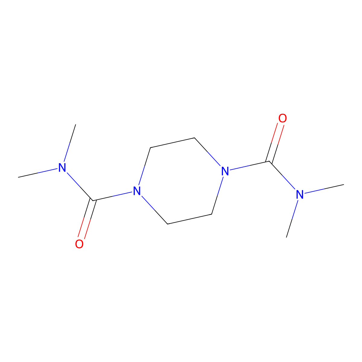 1-N,1-N,4-N,4-N-tetramethylpiperazine-1,4-dicarboxamide molecular structure, CAS 21579-91-9