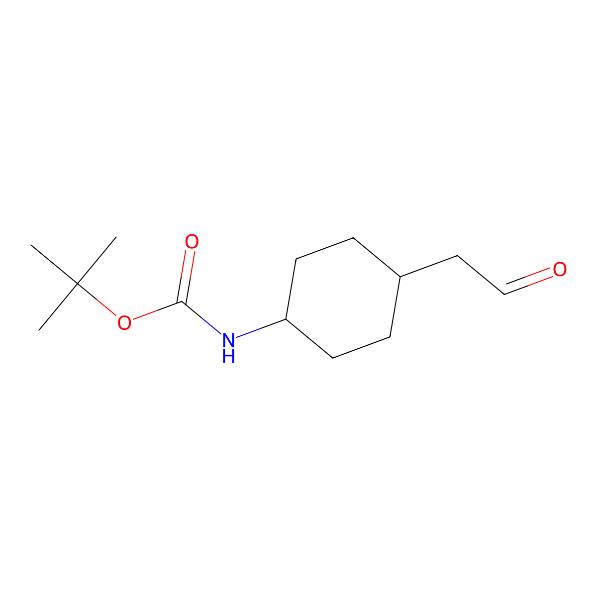 Tert-butyl trans-4-(2-oxoethyl)cyclohexylcarbamate molecular structure, CAS 215790-29-7